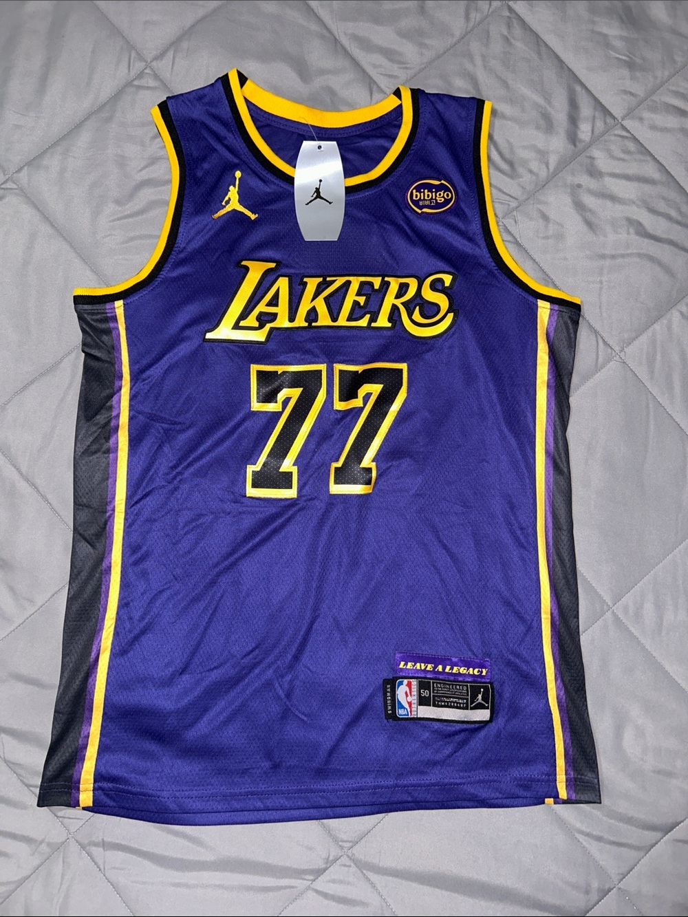 Jordan Los Angeles Lakers #77 Purple & Gold Jersey